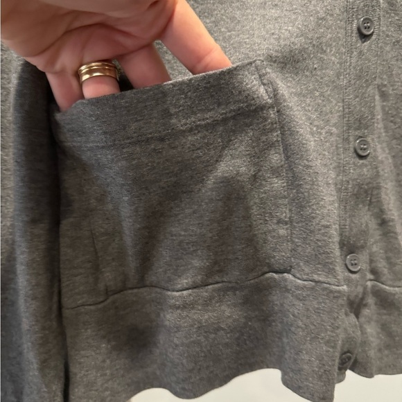 Express Gray Lightweight V-Neck Button Front Cardigan Size L - Picture 4 of 12